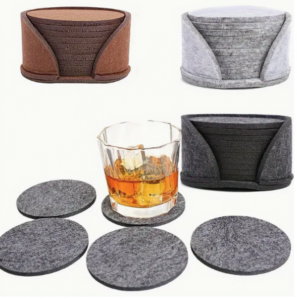 (Glas)-Filzuntersetzer Set – Bild 2