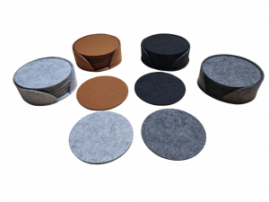 (Glas)-Filzuntersetzer Set