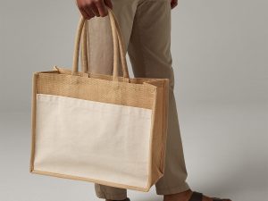 Westford Mill Cotton Pocket Starched Jute Shopper - W480