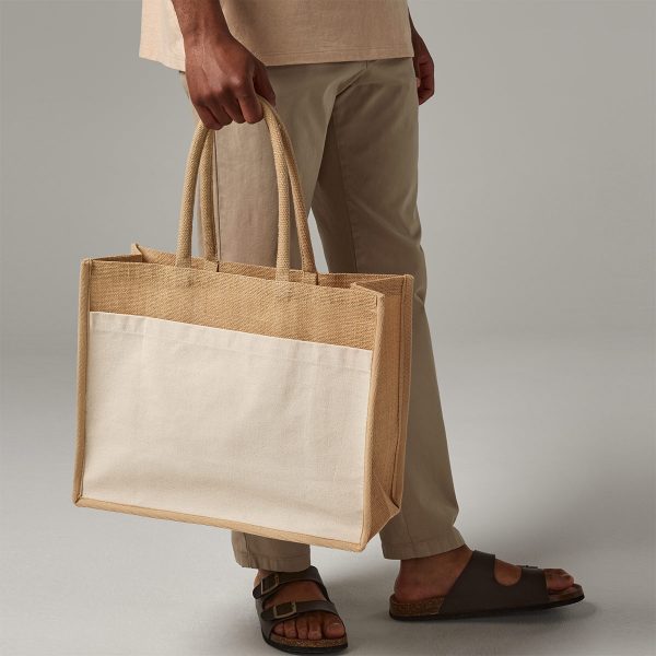 Westford Mill Cotton Pocket Starched Jute Shopper - W480