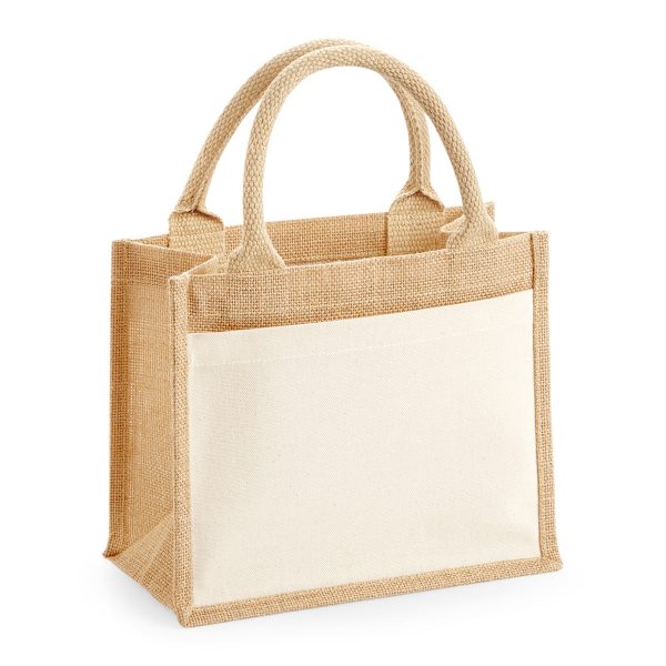 Westford Mill Cotton Pocket Jute Gift Bag - W425 – Bild 2