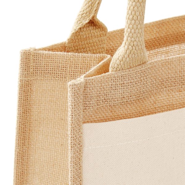 Westford Mill Cotton Pocket Jute Midi Tasche - W426 Juttetasche – Bild 2